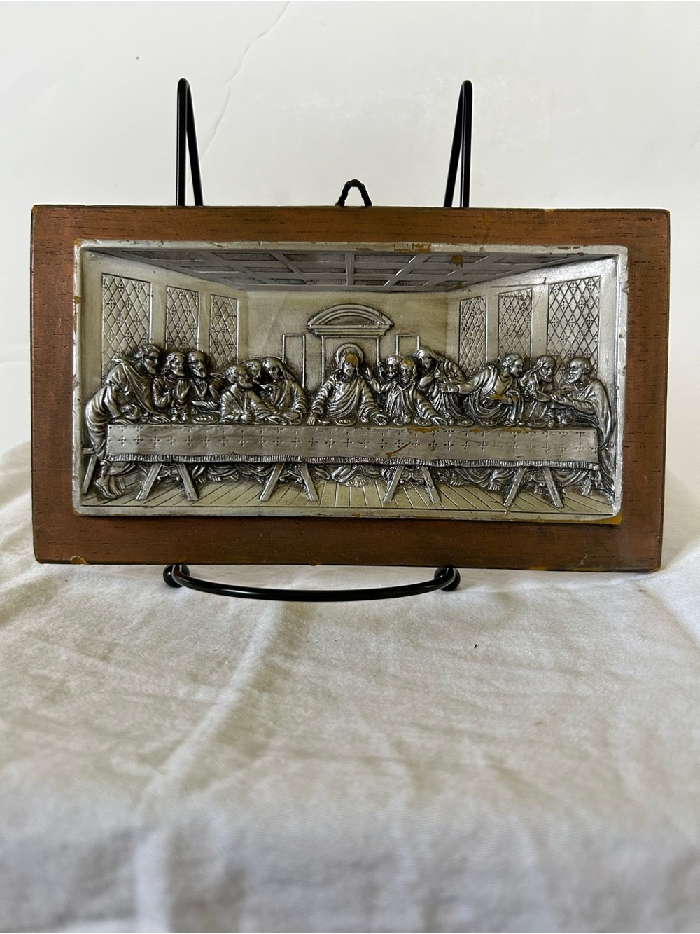 Hand Painted Art Wax of The Last Supper Wall Plaque Religious Art